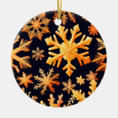 Gouden Sneeuwvlokken Keramisch Ornament (Voorkant)