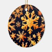 Gouden Sneeuwvlokken Keramisch Ornament (Links)