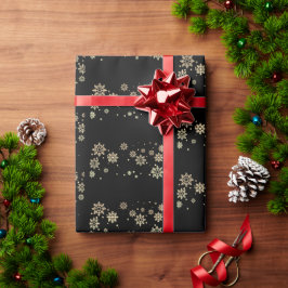 Gouden Sneeuwvlokken - Kerst Cute Cadeaupapier