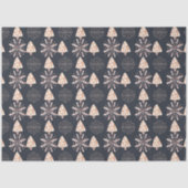 Gouden Sneeuwvlokken & Kerstbomen Zwarte Kerst Tissuepapier (Voorkant)