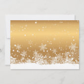 Gouden Sneeuwvlokken Kerstfeest Kaart (Achterkant)