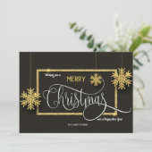Gouden Sneeuwvlokken Kerstkaart (Staand voorkant)