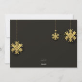 Gouden Sneeuwvlokken Kerstkaart (Achterkant)