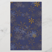 Gouden Sneeuwvlokken Kerstmenu Sjabloon (Achterkant)