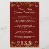 Gouden Sneeuwvlokken Kerstmenu Sjabloon (Voorkant)