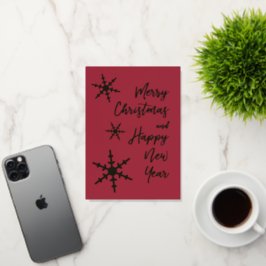 Gouden Sneeuwvlokken Kerstmis Gelukkig Nieuwjaar R Folie Feestdagenkaart