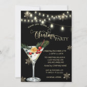 Gouden Sneeuwvlokken, Kerstmis Martini Kerstfeest Kaart (Voorkant)