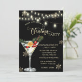 Gouden Sneeuwvlokken, Kerstmis Martini Kerstfeest Kaart (Staand voorkant)