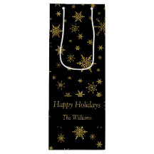 Gouden Sneeuwvlokken Kerstmis Zwart Gepersonalisee