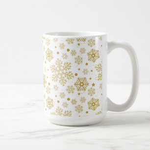 Gouden sneeuwvlokken koffiemok