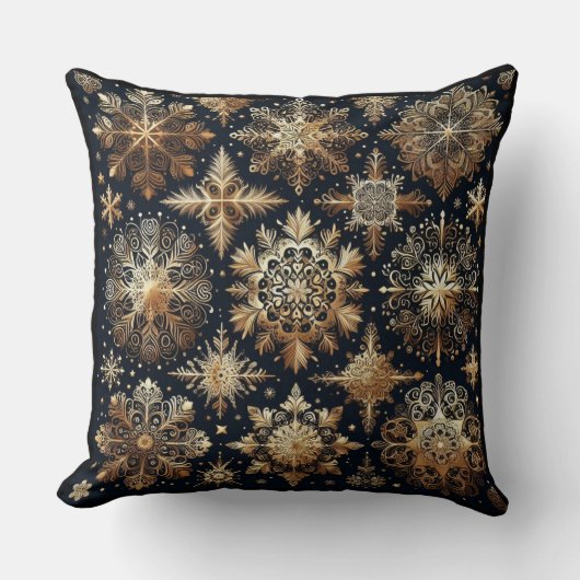 Gouden sneeuwvlokken kussen (Voorkant)