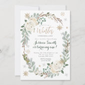 Gouden Sneeuwvlokken Modern Forest Rustic Onederla Kaart (Voorkant)