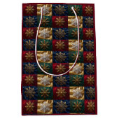 Gouden sneeuwvlokken op Afbeelding van Velvet Medium Cadeauzakje (Voorkant)