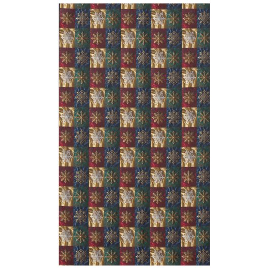 Gouden sneeuwvlokken op Afbeelding van Velvet Tafelkleed (Voorkant)