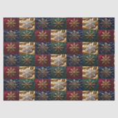 Gouden sneeuwvlokken op Afbeelding van Velvet Tissuepapier (Voorkant)