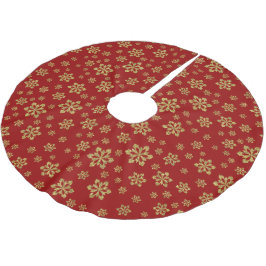 Gouden Sneeuwvlokken op Rood Kerstboom Rok