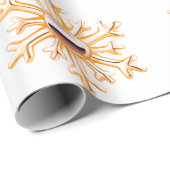 Gouden sneeuwvlokken op wit inpakpapier (Rol Hoek)