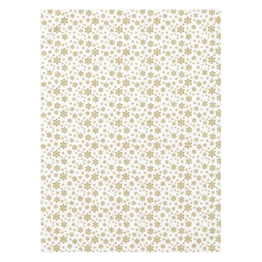 Gouden sneeuwvlokken op wit tafelkleed (Voorkant)