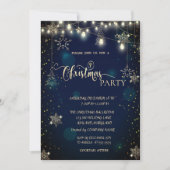 Gouden Sneeuwvlokken, Ornamenten, Lichten Blue Chr Kaart (Voorkant)