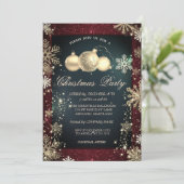 Gouden Sneeuwvlokken, Rode Glitter Ballen Bedrijfs Kaart (Staand voorkant)