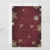 Gouden Sneeuwvlokken, Rode Glitter Ballen Bedrijfs Kaart (Achterkant)