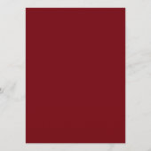 Gouden Sneeuwvlokken Rode Kerstmis Vakantie Diner Menu (Achterkant)