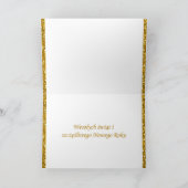 Gouden sneeuwvlokken, spar Poolse kerst Kaart (Binnen)