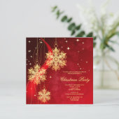 Gouden Sneeuwvlokken & Sterren Versierde Kerstmis Kaart (Staand voorkant)