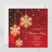 Gouden Sneeuwvlokken & Sterren Versierde Kerstmis Kaart (Voorkant)