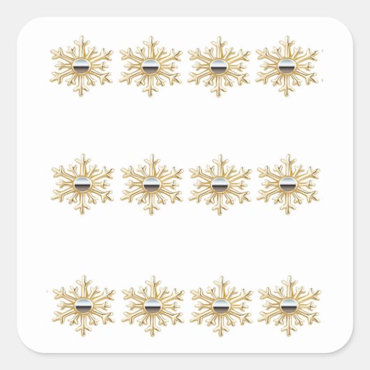 Gouden Sneeuwvlokken Stickers (Voorkant)