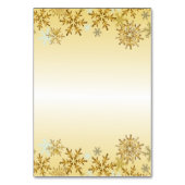 Gouden Sneeuwvlokken Tented Christmas Place Cards Kaart (Achterkant)