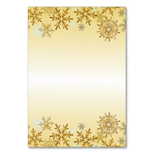 Gouden Sneeuwvlokken Tented Christmas Place Cards Kaart (Achterkant)