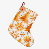 Gouden sneeuwvlokken vakantiebomen grote kerstsok (Voorkant (Hangend))