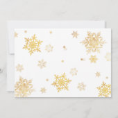 Gouden sneeuwvlokken virtueel baby shower genderne kaart (Achterkant)