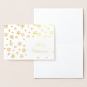 Gouden sneeuwvlokken Vrolijk kerstfeest! Folie Kaarten (Display)