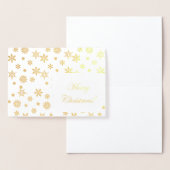 Gouden sneeuwvlokken Vrolijk kerstfeest! Folie Kaarten (Display)