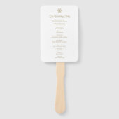 Gouden Sneeuwvlokken Winter Bruiloft Kerstmis Prog Handwaaier (Voorkant)