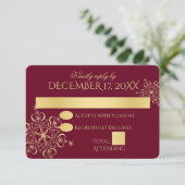 Gouden Sneeuwvlokken Wintertrouwreactie Kaart (Staand voorkant)