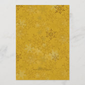 Gouden Sneeuwvlokken Witte Kerst Diner Menu (Achterkant)