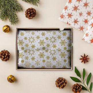 Gouden Sneeuwvlokken Witte Kerst Tissuepapier