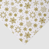 Gouden Sneeuwvlokken Witte Kerst Tissuepapier (Detail)