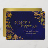 Gouden Sneeuwvlokken Zakelijke Kerstkaart (Voorkant / Achterkant)