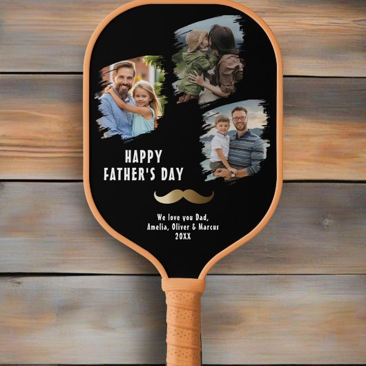 Gouden snor Happy Vaderdag 3 Foto Pickleball Paddle