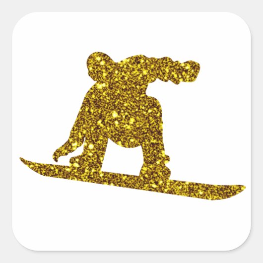 Gouden Snowboard Sticker (Voorkant)