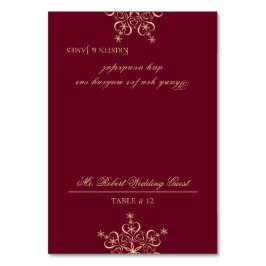 Gouden Snowflake DIY Zitplaatsen Kaart