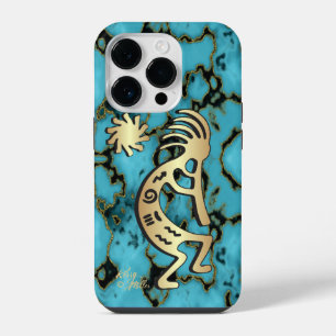 Gouden Southwest Kokopelli iPhone / iPad hoes 14 Plus Hoesje