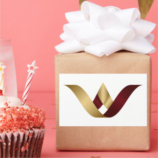 Gouden Spa en Beauty Monogram Letter V Rechthoekige Sticker
