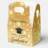 Gouden Sparkle Afstuderen Chic Custom 2024 Party Bedankdoosjes (Geopend)