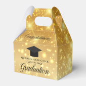 Gouden Sparkle Afstuderen Chic Custom 2024 Party Bedankdoosjes (Voorkant Zijde)
