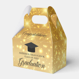 Gouden Sparkle Afstuderen Chic Custom 2024 Party Bedankdoosjes
